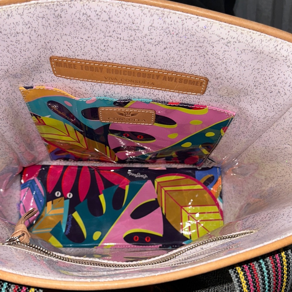 Consuela Leopard Print Tote with Yellow Floral Design - Picture 4 of 5